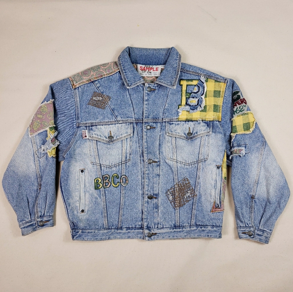90s Vintage Bugle Boy Denim Jean Jacket Sample